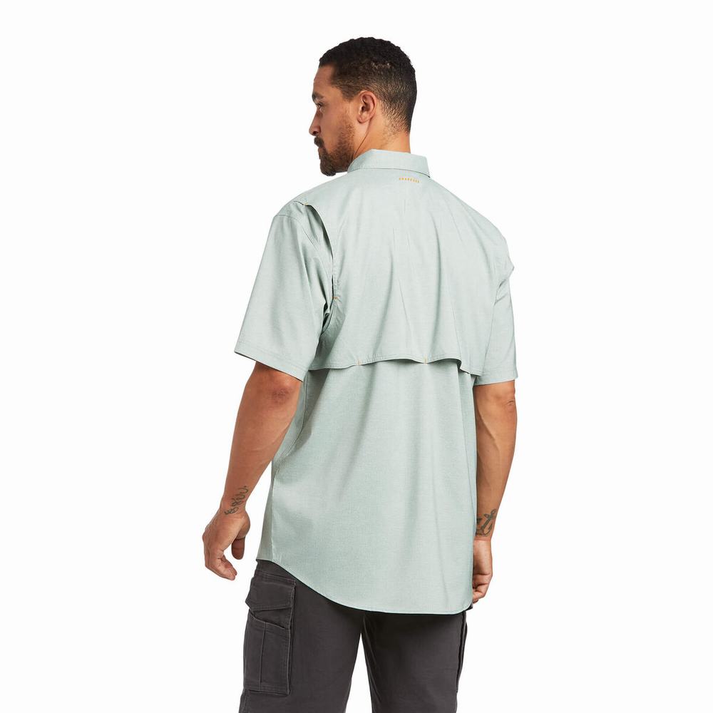 Short Sleeve Ariat Rebar Made Tough VentTEK DuraStretch Hombre Verdes | MX-45MGLO