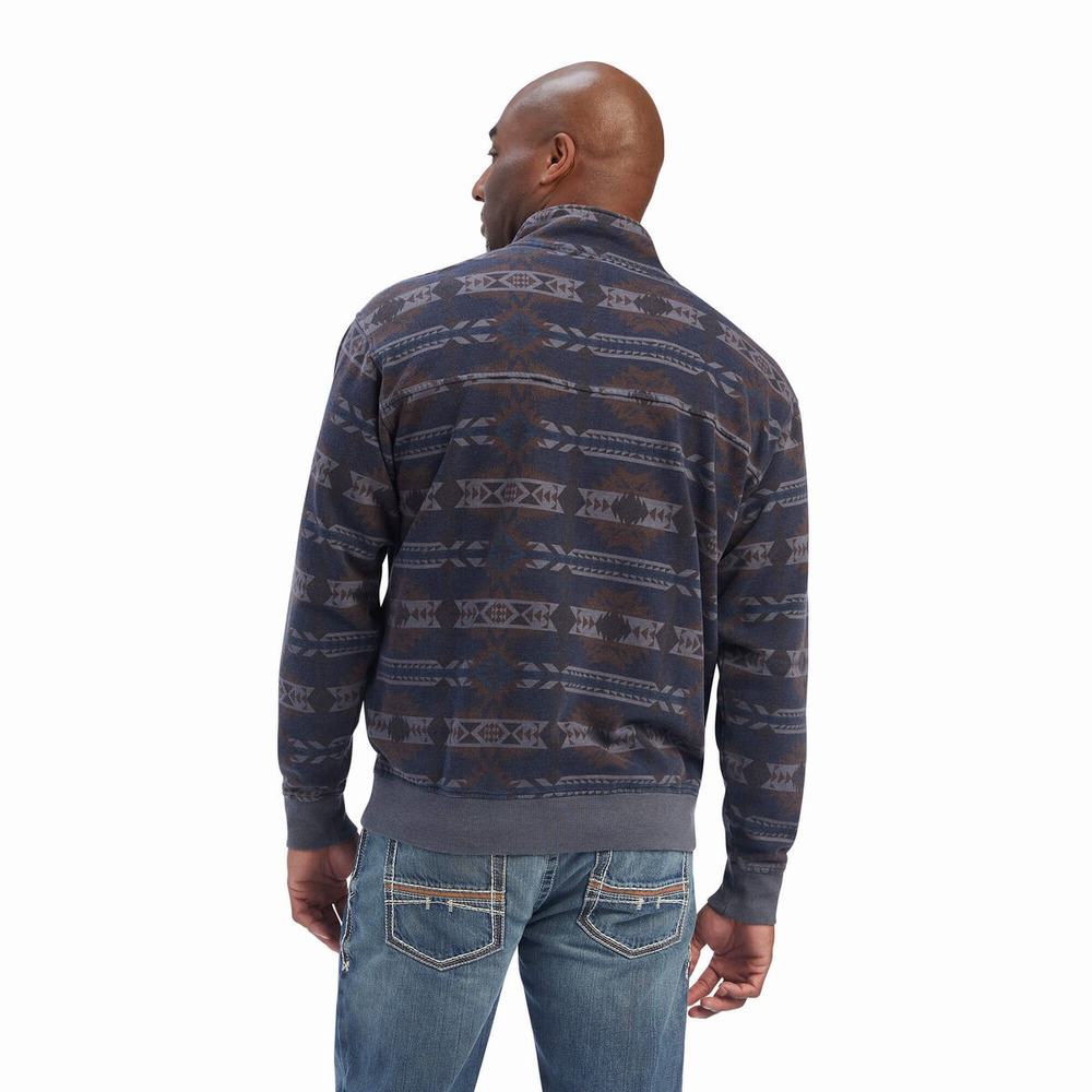 Sudadera Con Capucha Ariat Printed Overdyed Washed Hombre Azules | MX-89WVPJ