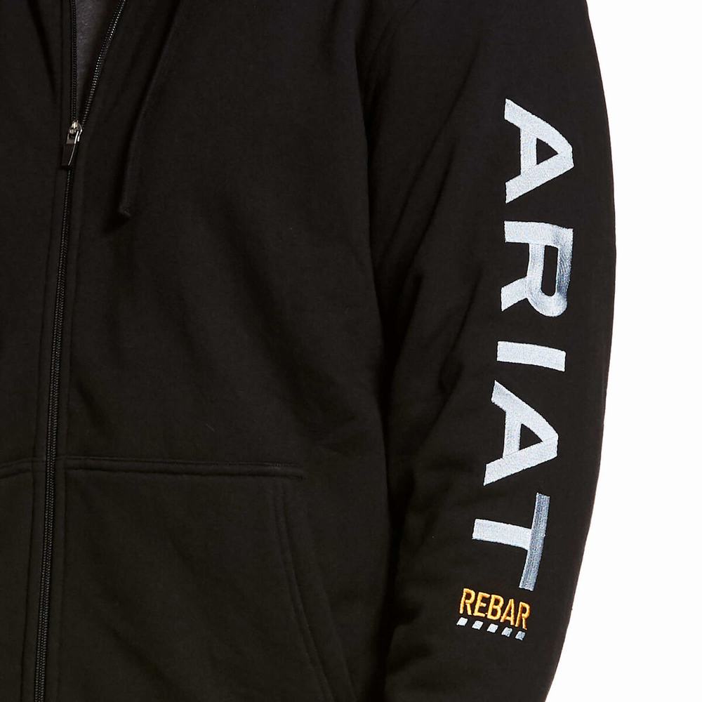 Sudadera Con Capucha Ariat Rebar All-Weather Full Zip Hombre Negros | MX-32WYHG