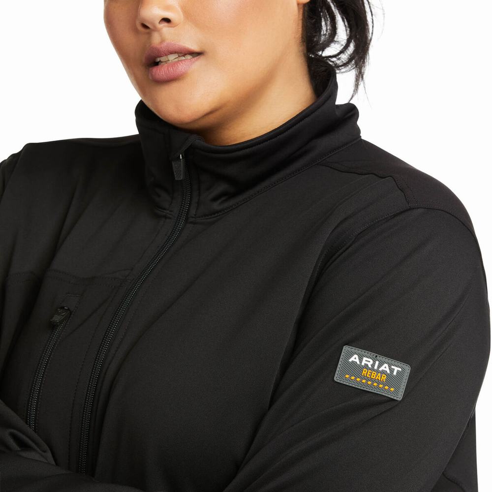 Sudadera Con Capucha Ariat Rebar Dri-Tech DuraStretch Fleece Híbrido Mujer Negros | MX-43YRXU