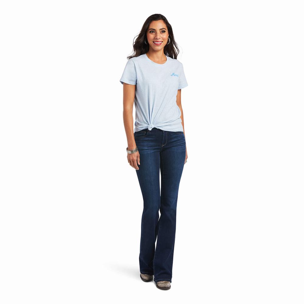Tops Ariat REAL Flag Waver Mujer Azules | MX-68BJMS